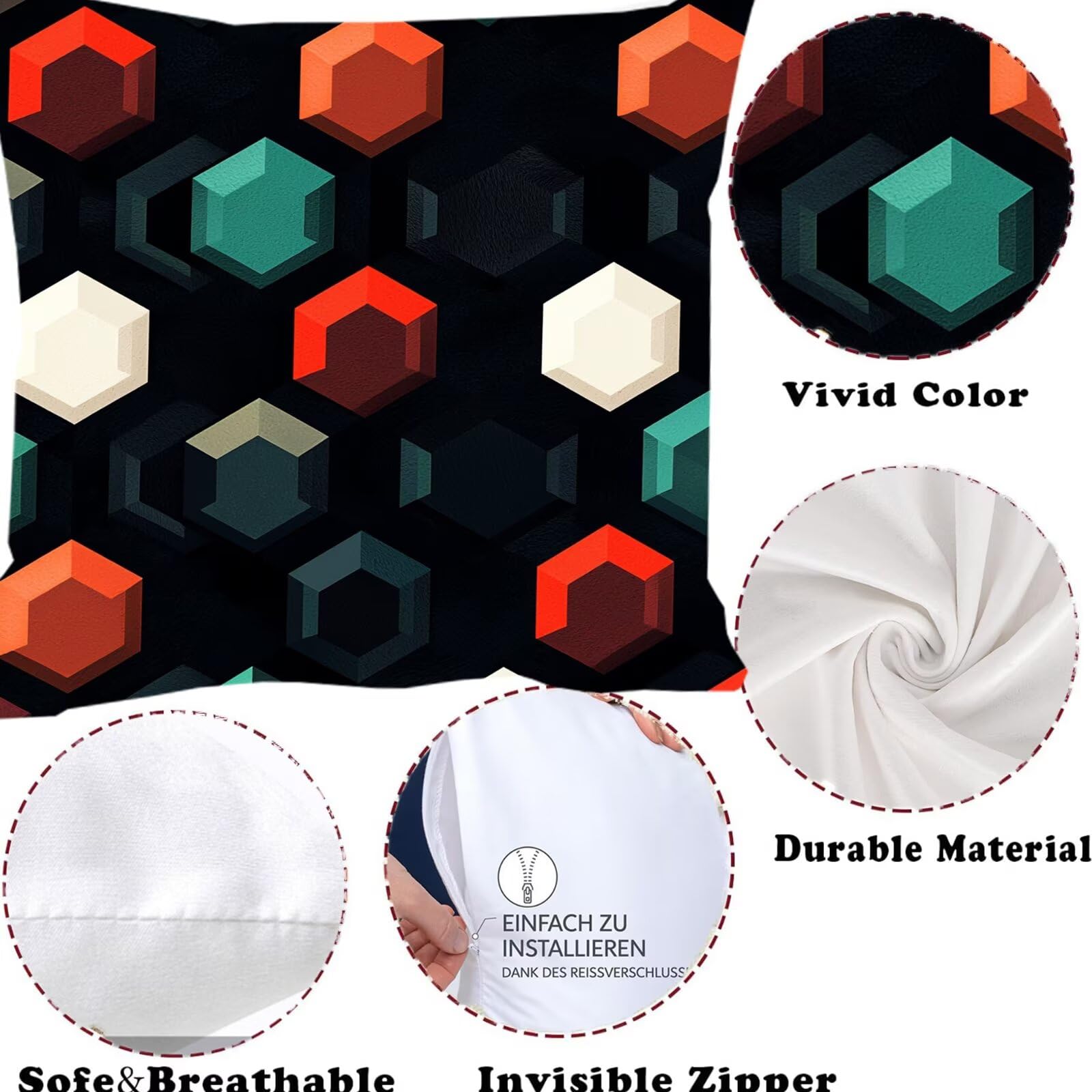 Kissenbezug 55x55 4er Set Samt Kissenhülle Dekorative Sofakissen Quadratische Dekokissen Zierkissenbezug Farbe Kissenbezüge mit Verstecktem Reißverschluss für Wohnzimmer Sofa Einfach 1 F0P-303