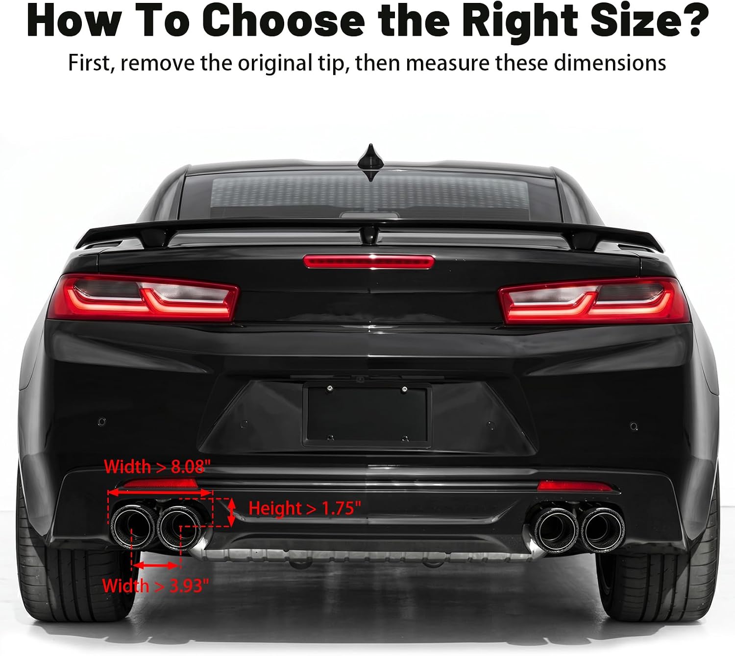 Carbon Fiber Exhaust Tips 2.5" Inlet Dual 3.5" Outlets Glossy Black 1-Pack