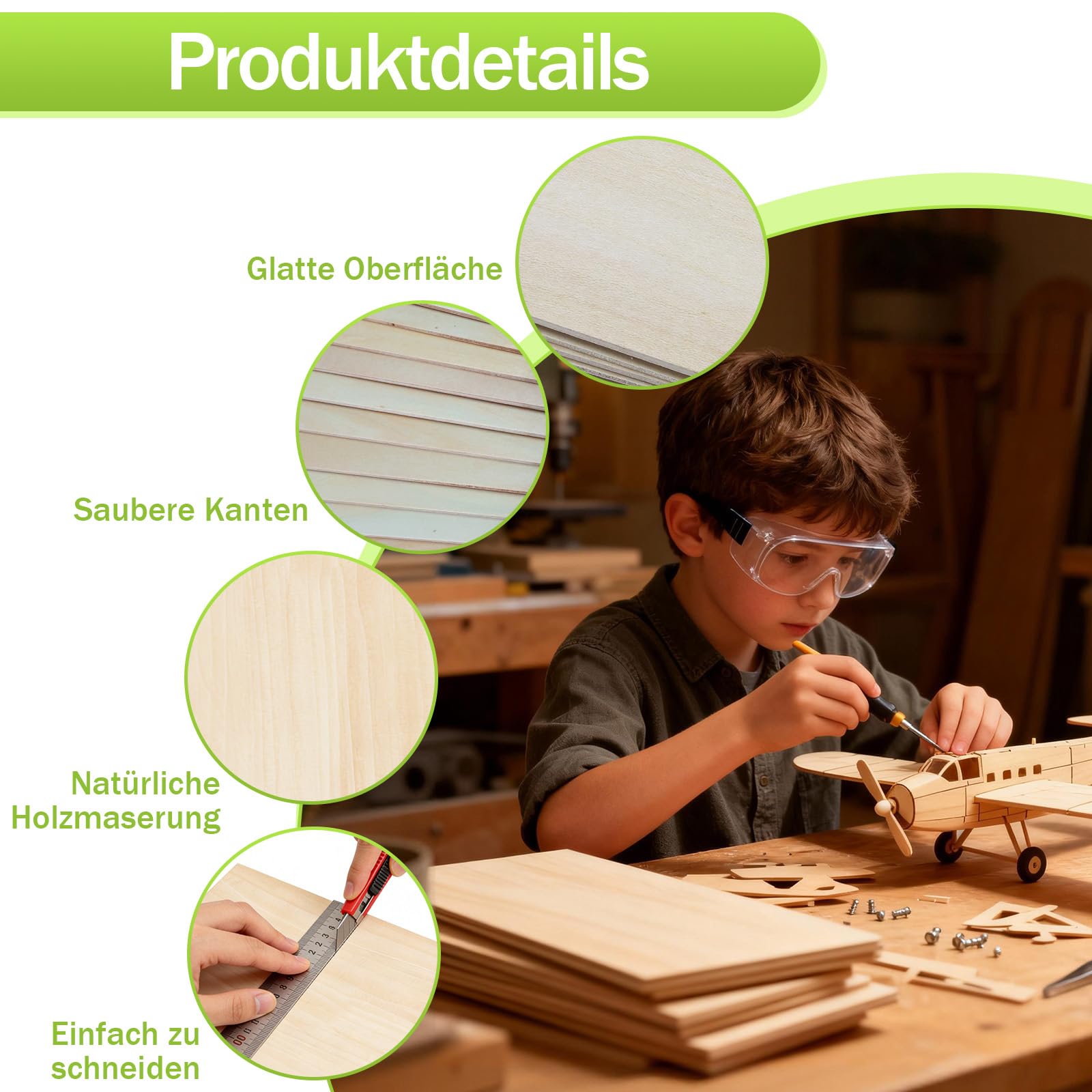 12 Stück Sperrholaplatte 3mm, A3-Format, Geeignet Für Kunsthandwerk, DIY-Holzarbeiten, Laserschneiden, Brandmalerei, Modellbau, Geschenkherstellung, Dekorationen Und Malerei(420 X 300 Mm X 3 Mm)