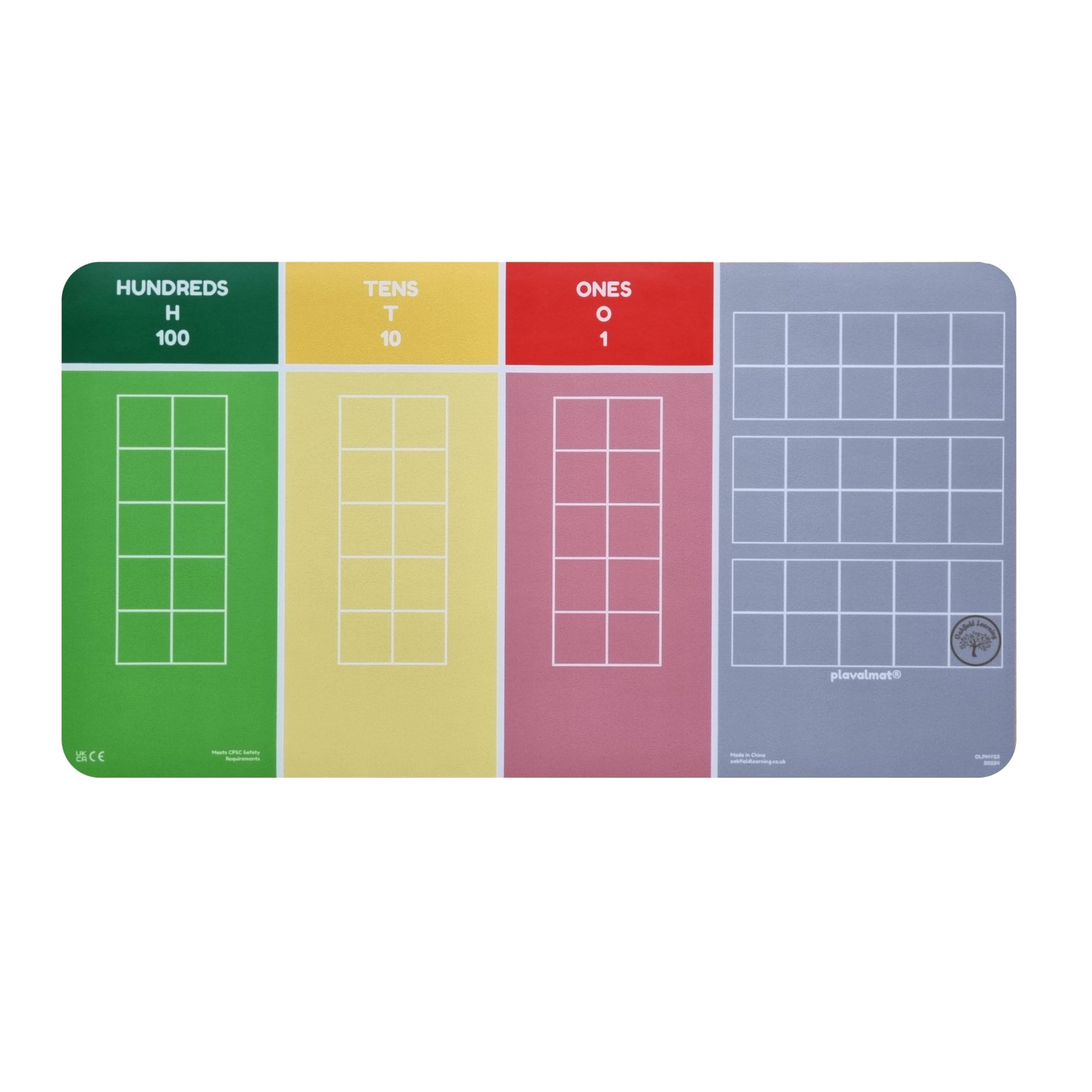 plavalmat® Multifunctional Maths Mat Place Value Chart (Hundreds, Tens and Ones with Ten Frames Area)