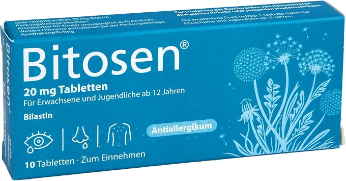 Bitosen 20 mg Tablets for Allergies Pack of 10 Tablets