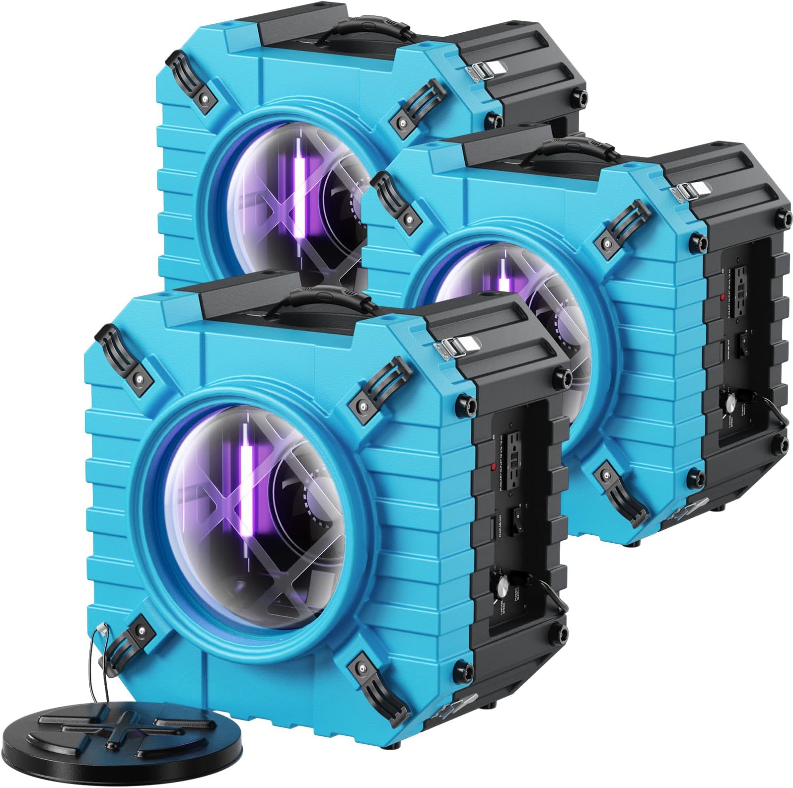 800CFM HEPA Air Scrubber with UV-C Light Sterilization, 3-Stage Filtration Negative Machine Air Scrubber, Air Cleaner with MERV10, Carbon, H13 HEPA, for Home, Industrial Commercial Use, Blue-2PCS