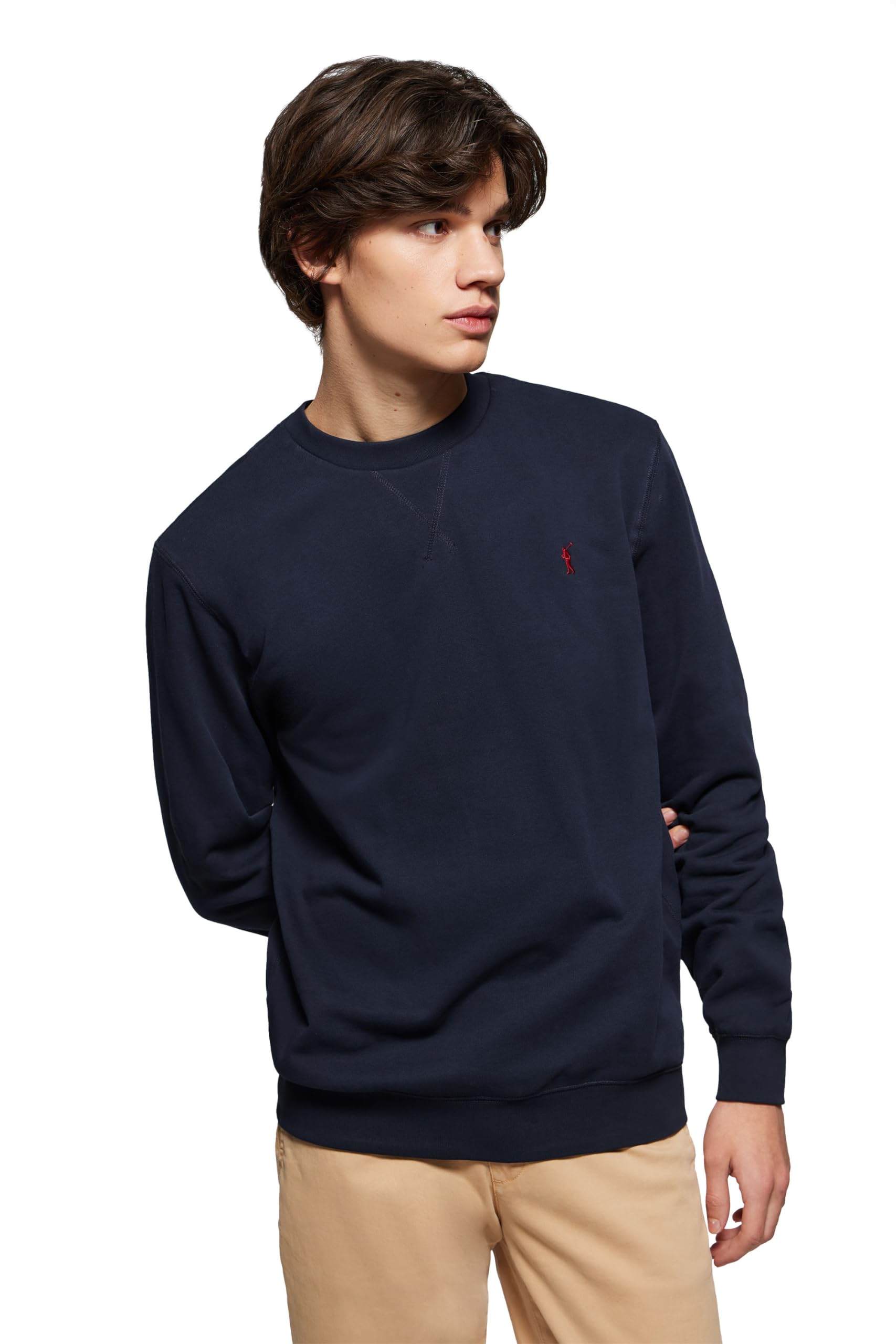 Polo Club Felpa Uomo a Girocollo con Logo - Sweatshirt Senza Cappuccio Crewneck 100% Cotone