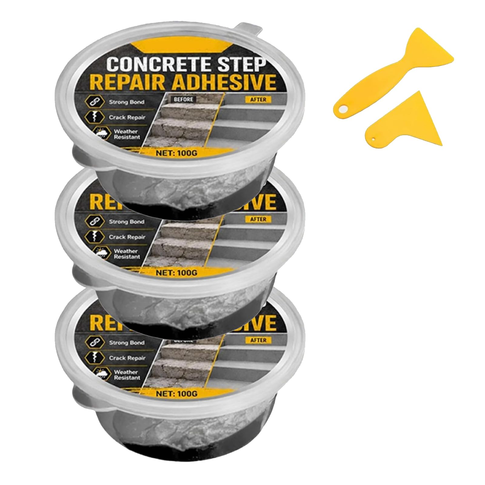 Concrete Step Repair Adhesive, Heavy Duty Concrete Crack Repair Adhesive Filler for Driveways and Patios, High Elasticity Asphalt Driveway Concrete Crack Filler for Professionals (3)