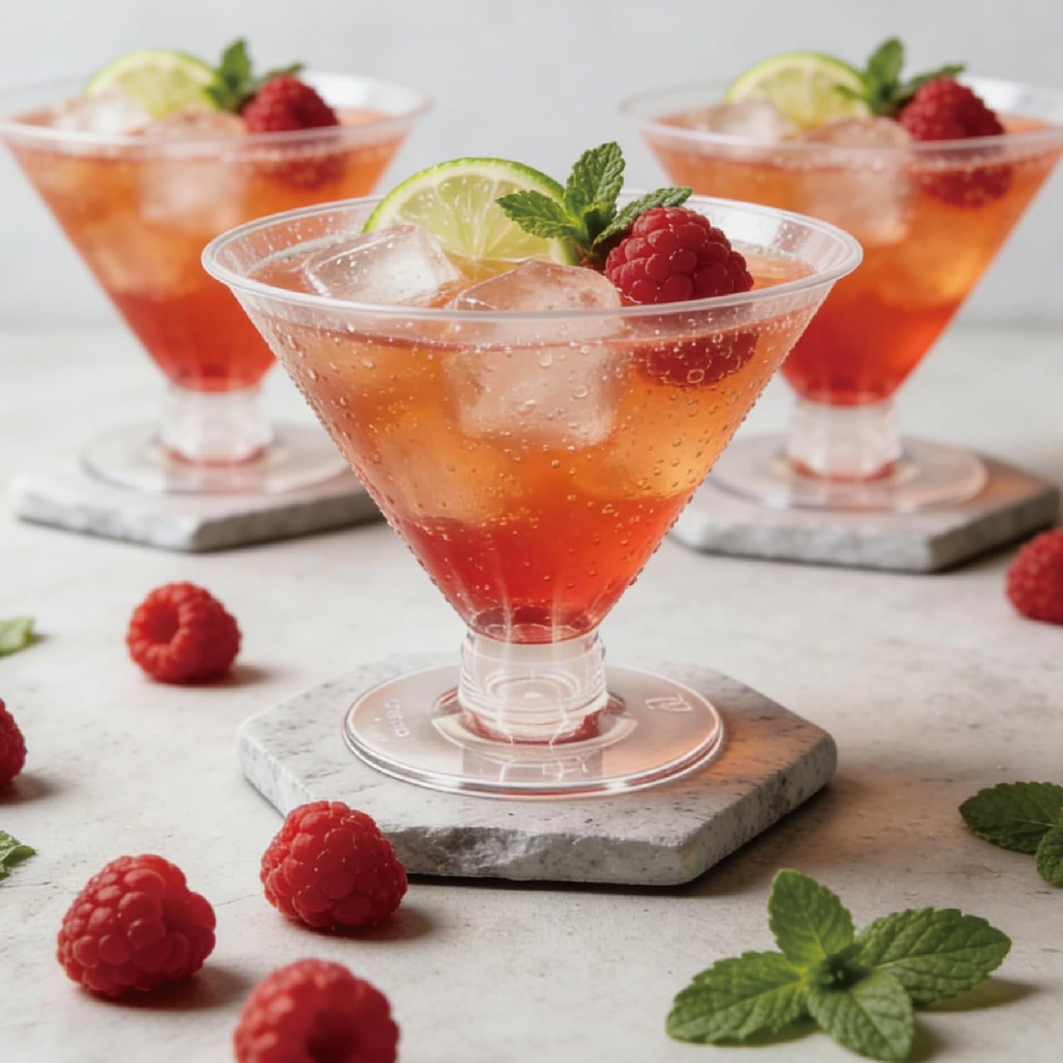 50 PCS Disposable Martini Glasses for Parties 5oz,Plastic Martini Glasses Disposable,Martini Plastic Cups for Wedding Party Bowl Wine Ice Cream Fruit