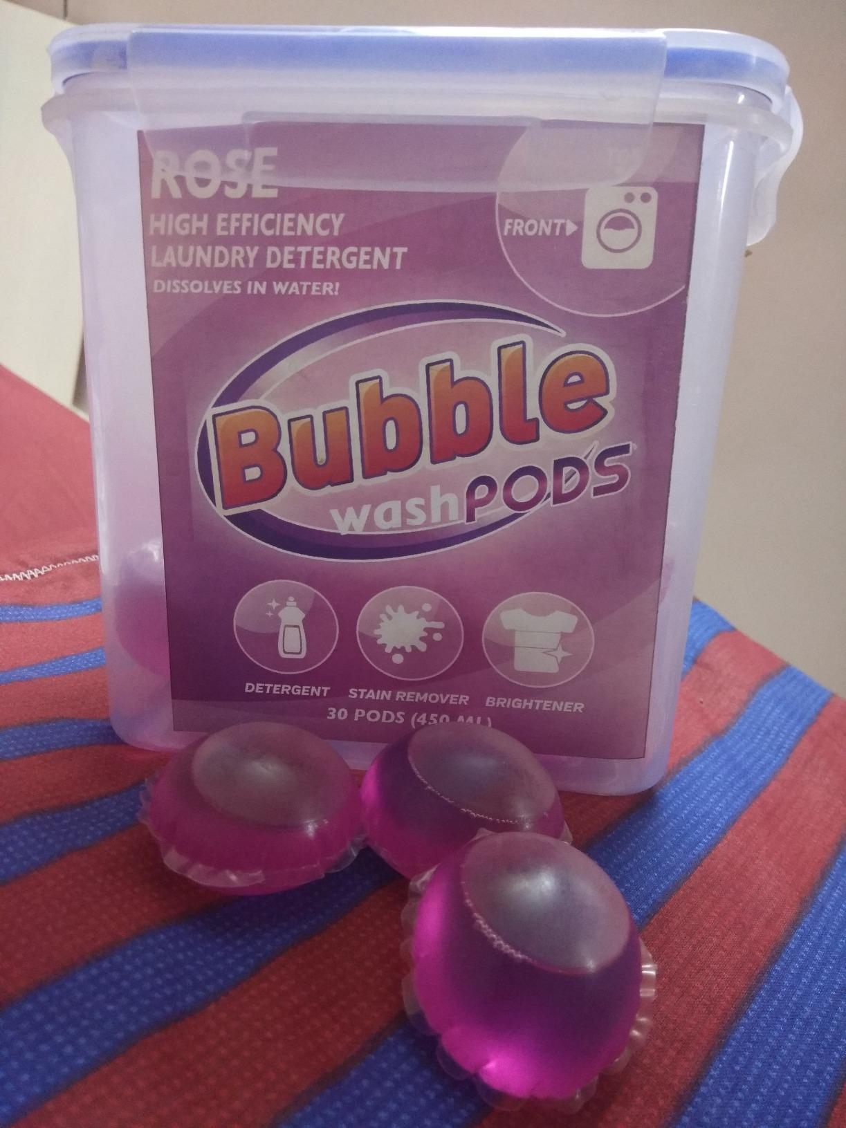 Bubble Washpods Liquid Laundry Detergent Soap Rose 30 Loads 