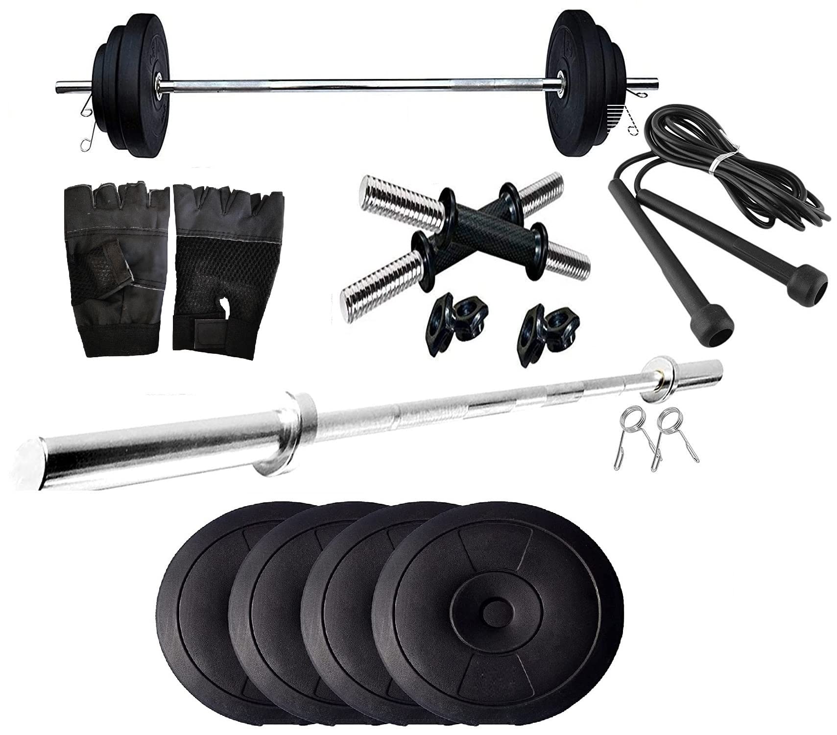 Spanco Home Gym with 12 Kg. P.V.C Weight Plates (3 Kg. X 4 = 12 Kg.), Dumbell Rods, Straight Rod, Gym Gloves & Skipping Rope for Fitness, Weight Lifting, Muscles Building, Body Toning & Body Shaping (B0C3BD62RC) Amazon Price History, Amazon Price Tracker