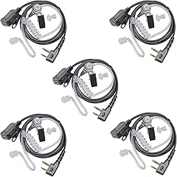Microphone Casque pneumatique Transparent Compatible avec Midland G7 Pro G8 G9 Pro M24 M24 Plus M48 M99 G6 XT G7 XTR | Surveillance de sécurité Softair (5, Tube Transparent)