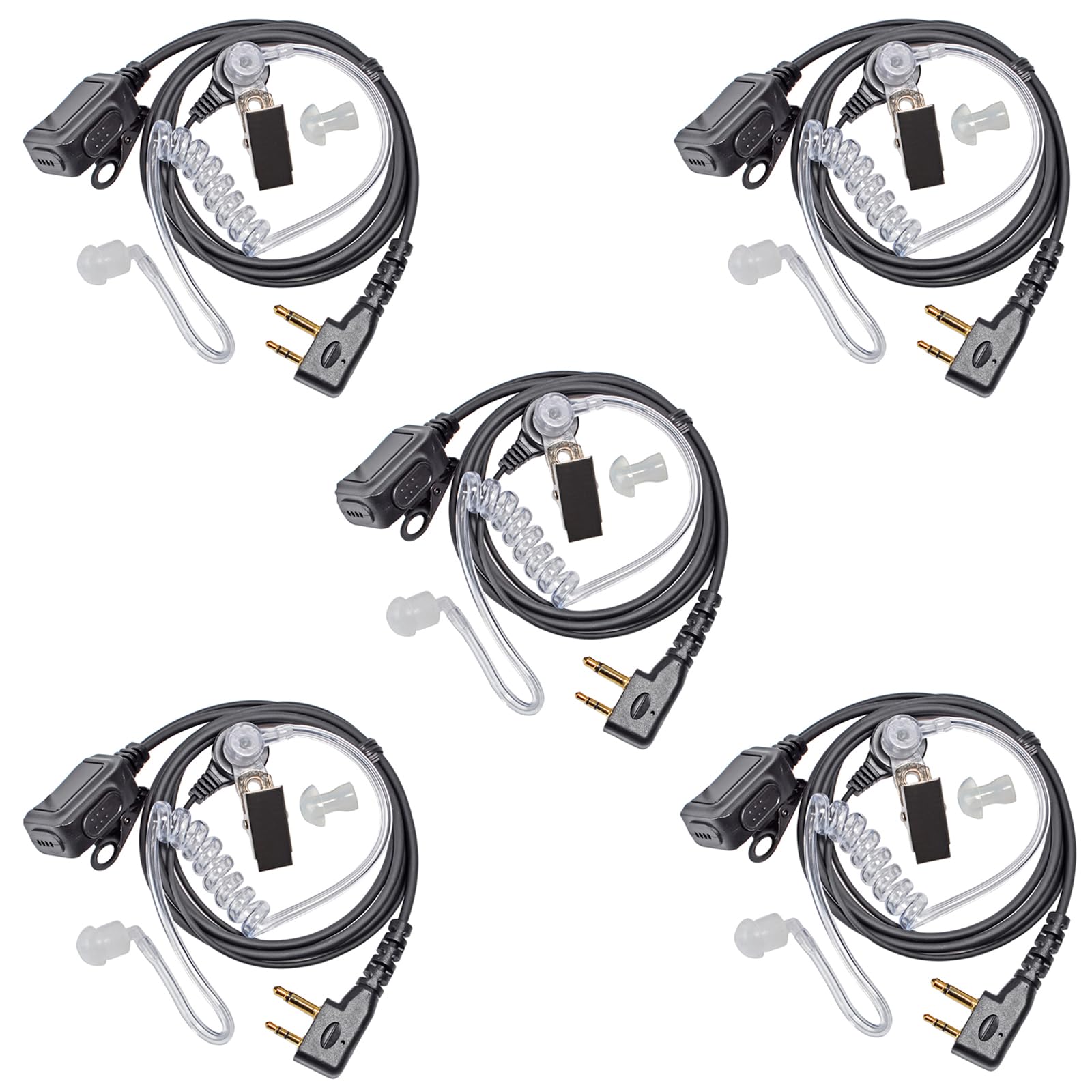 Microphone Casque pneumatique Transparent Compatible avec Midland G7 Pro G8 G9 Pro M24 M24 Plus M48 M99 G6 XT G7 XTR | Surveillance de sécurité Softair (5, Tube Transparent) - 1
