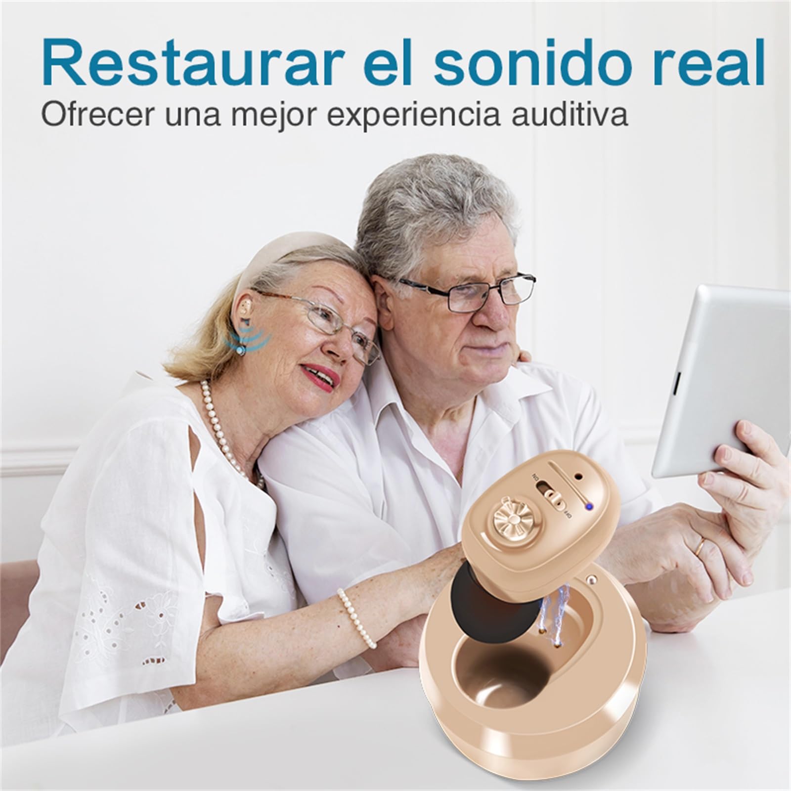 Britzgo Mini Dispositivo Recargable con Soporte de carga,Beige