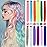 Colored Hair Extensions, 22 Inch Straight Clip in Hair Extension Body Face Hair Glitter Multi Color Rainbow Pink Red Hairpiece Extensions for Kids Girls Women (Glitter+12 color)