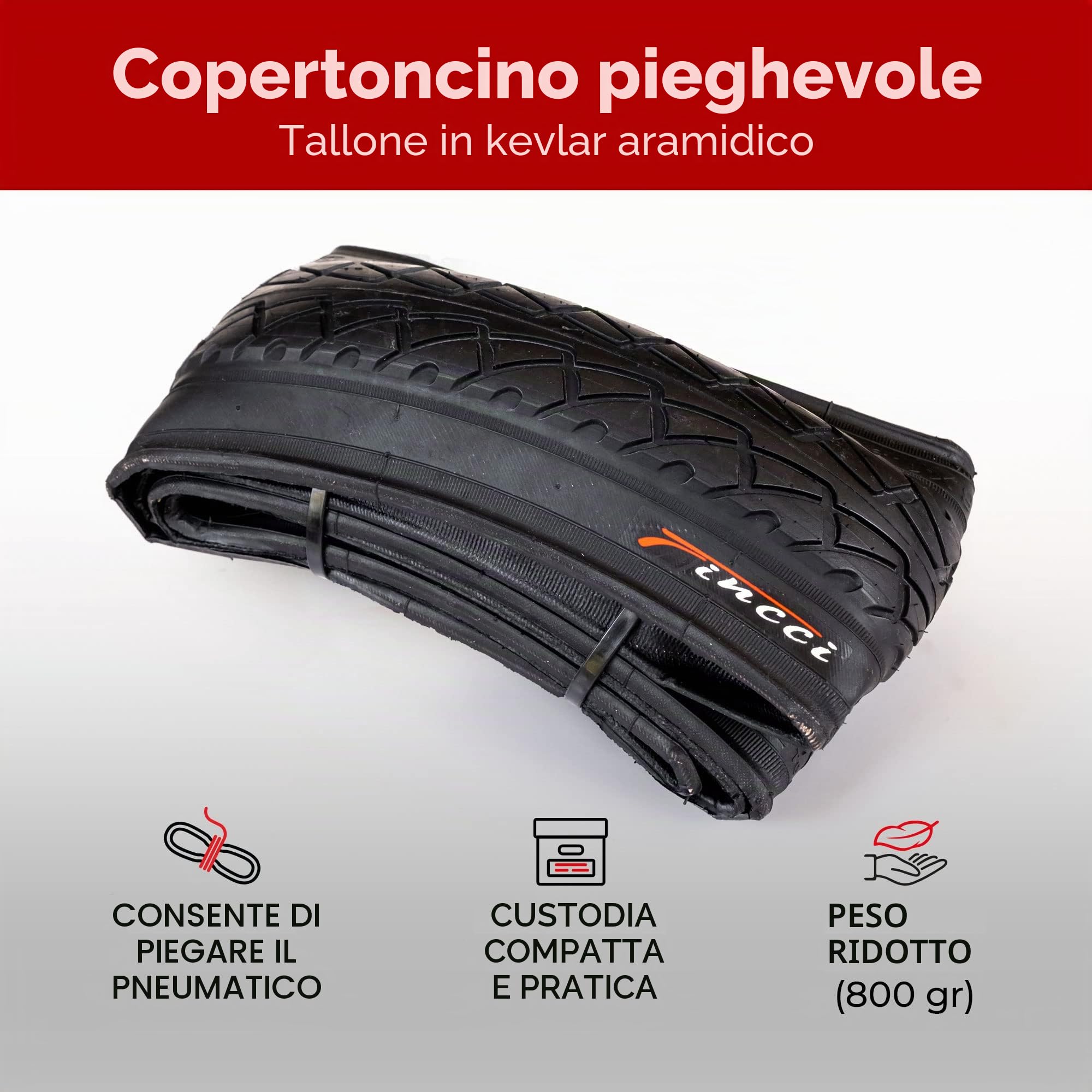 Fincci Set di pneumatici semi-slick 26 x 2,125 con camera d'aria Presta/Schrader - Pneumatici pieghevoli per bicicletta da 26" con Kevlar Bead 54-559 per bicicletta su strada, mountain bike
