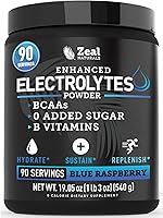 Vista 10 de Zeal Electrolyte Powder - 90 porciones Polvo de electrolitos Keto Cero azúcar, BCAA, vitaminas B Potasio, zinc, magnesio Bebida