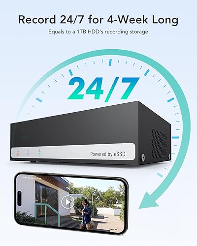 Miniatura 8 de ANNKE Sistema de cámara de seguridad de 8 canales, H.265 5MP Lite grabadora DVR SSD integrada con 4 cámaras CCTV 1080P para grabación de 4 semanas,