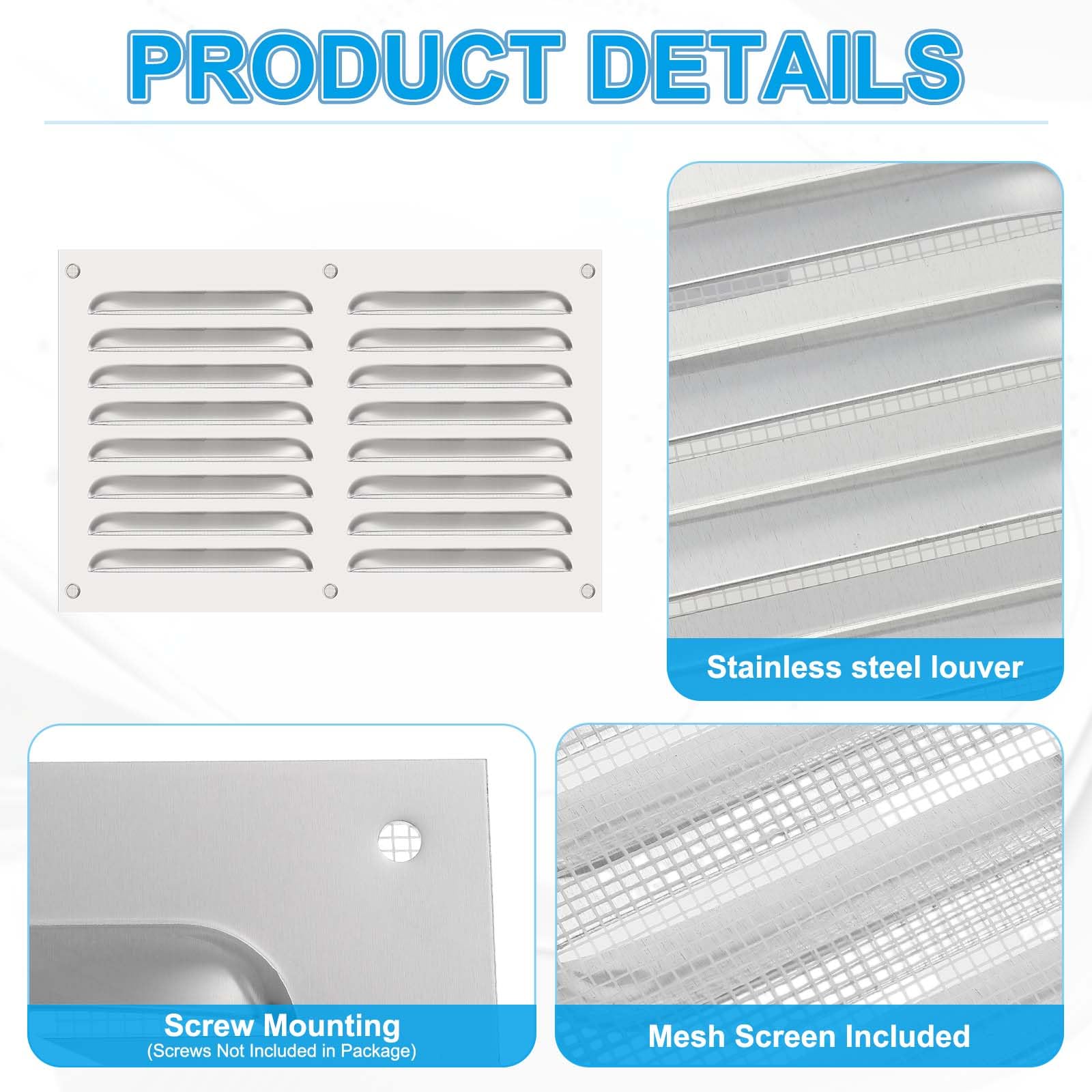 PATIKIL 8x12 Inch Stainless Steel Vent Cover - Image 3