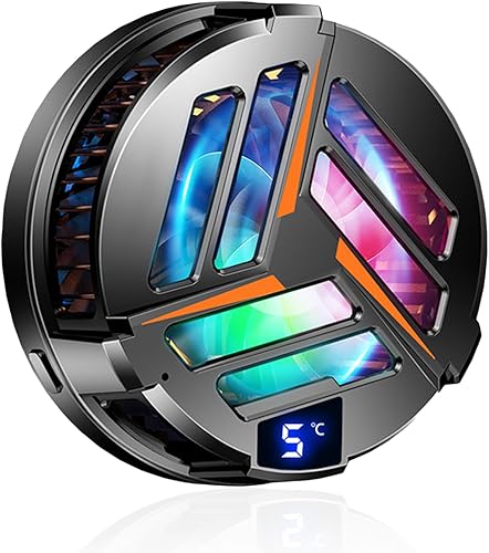 Phone Cooler Magnetic Phone Cooler Cooling Fan for Gaming, Compatible with iPhone 12,13 & 14 Series , Dual Semiconductor, with LED Display for