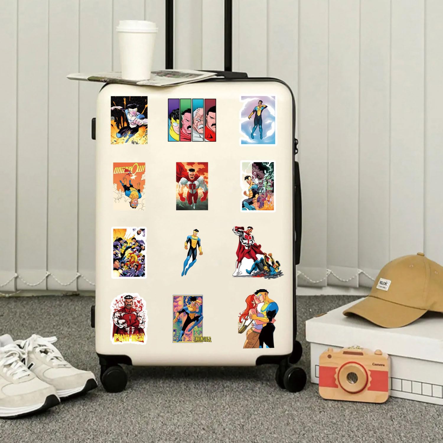 70 Pcs Invincible Stickers Graffiti Waterproof Vinyl for Birthday Party Supplies Decoration Favors for Water Bottles Laptop Suitcase Scrapbooking Choice