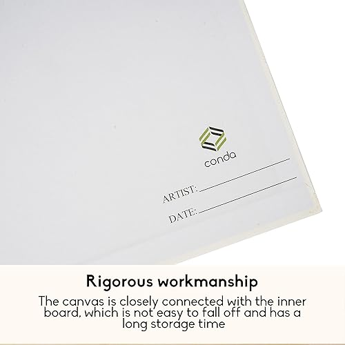 Miniatura 26 de CONDA Lienzos de artista para pintar de 9 x 12 pulgadas, paquete de 12 unidades, imprimados, 100% algodón, paneles de lona, tablero de lona sin