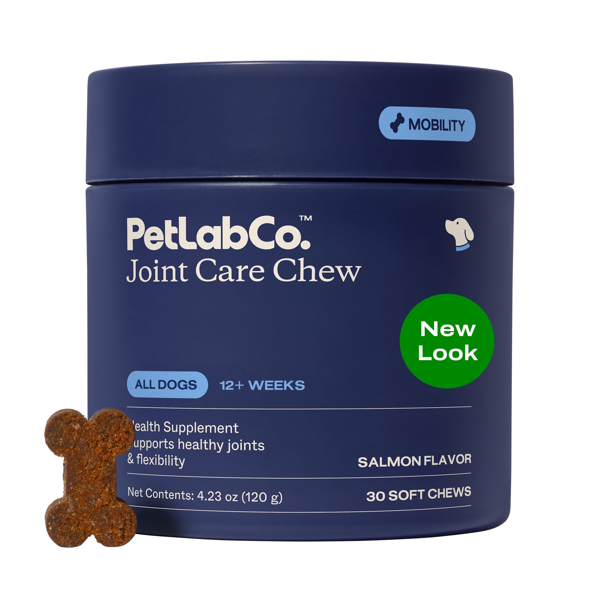 PetLab Co. Joint Care Chews - High Levels of Glucosamine for Dogs, Green Lipped Mussels, and Omega 3 - Dog Hip and Joint Supplement to Actively Support Mobility - Packaging May Vary - Salmon