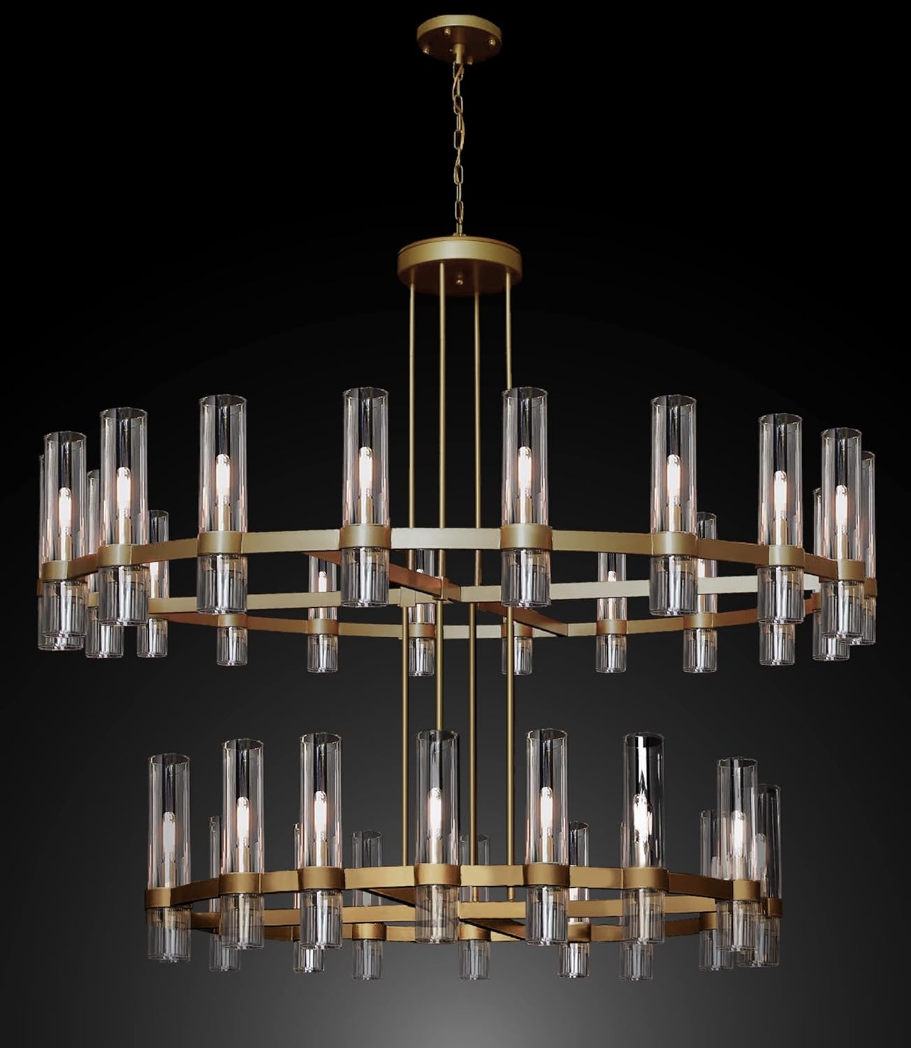 Varella Round Chandelier 60” Vintage Barn Metal Chandelier Chandeliers ... - Rustic Metal Chandelier For Industrial Loft