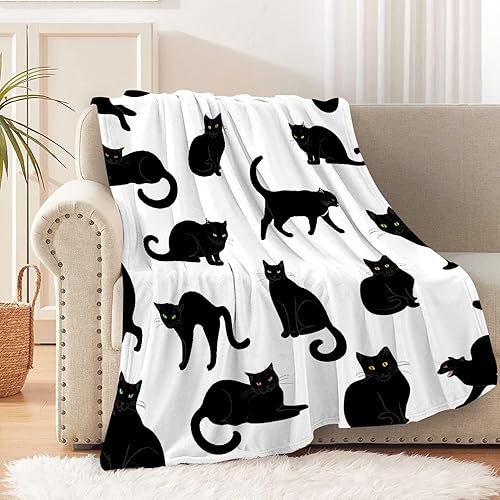 Miniatura 1 de Manta de mariposa con diseño de gato lindo y súper suave y acogedora para decoración del hogar, sofá, cama, sofá de 50 x 40 pulgadas, pequeña para