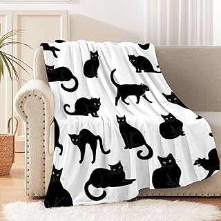 Black Cats Blanket Throw