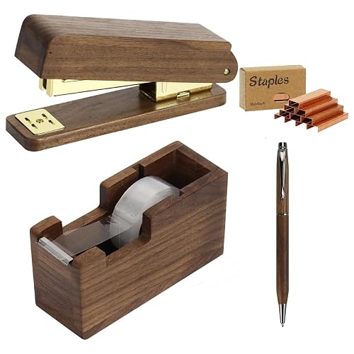 MultiBey Walnut 3-Piece Wooden Desk Organizer Set - North American