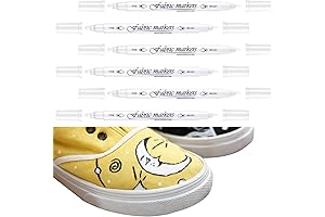 Tinlade Fabric Marker Pens, Permanent White Art Markers 2-in-1 for Any Fabric, Clothes and T-Shirts