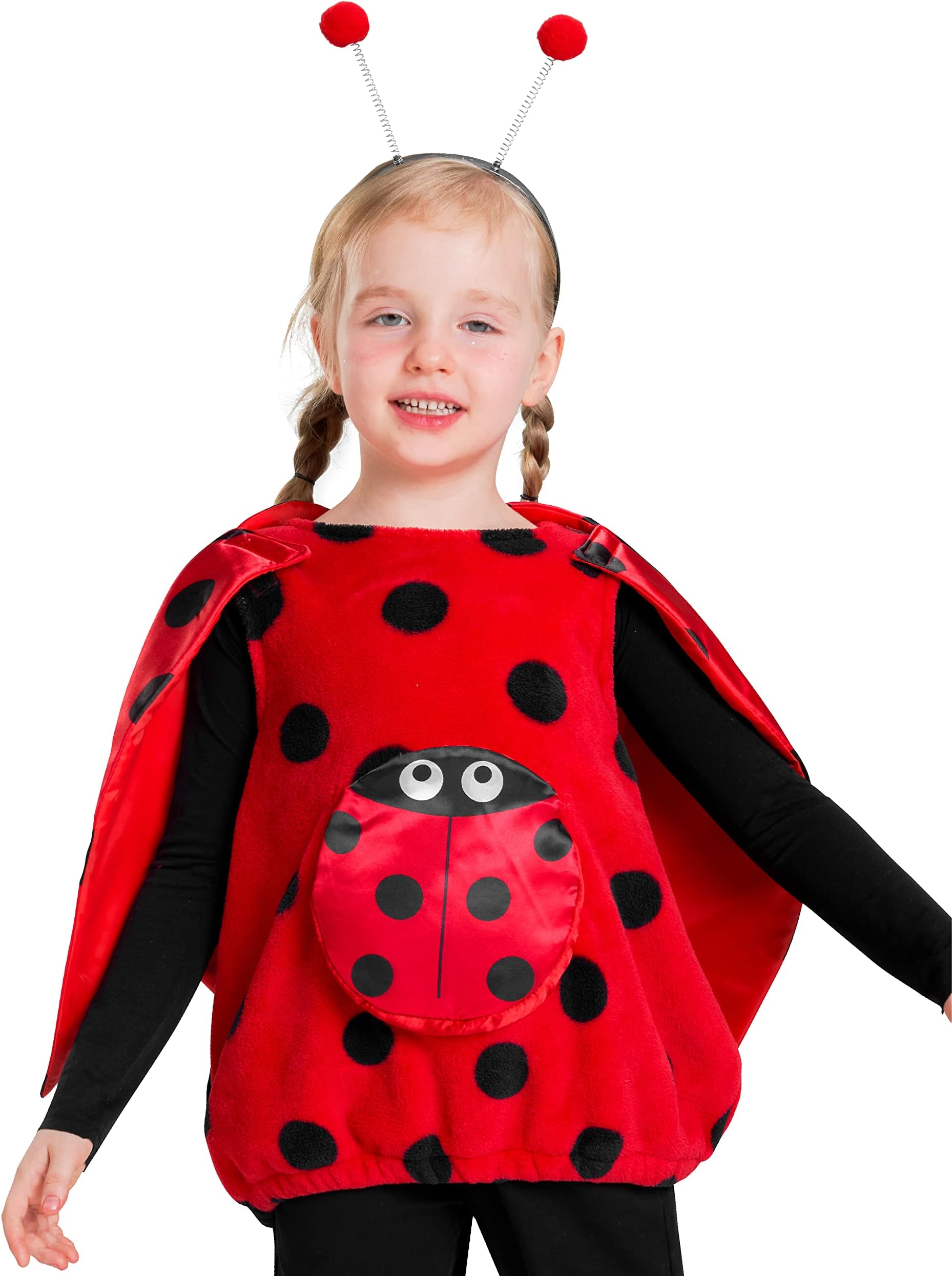 Girls Ladybug & Bee Costume, Bug Dress-up Outfit Suit School Party Birthday Gift for Kids Toddlers