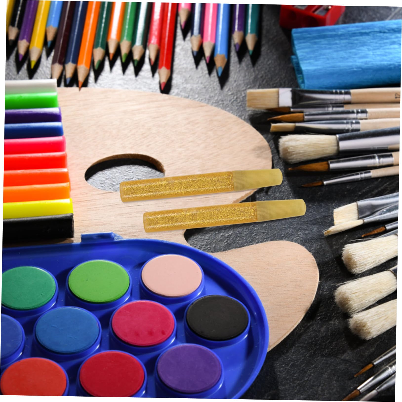 Glitzer Klebestifte Gold für Kinder, 50 Stück für Bastelarbeiten | Kunst und Scrapbooking, Kartenherstellung, Glatte Anwendung, Glänzender Effekt
