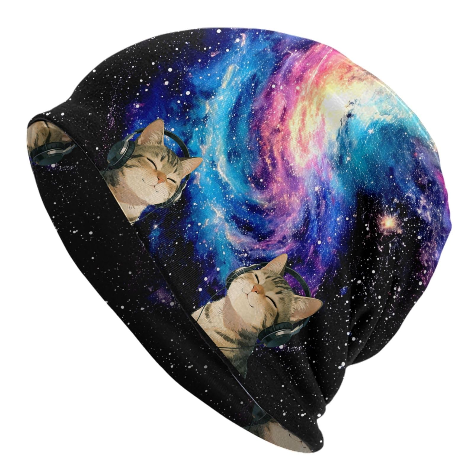 Slouchy Highland Cow Beanie Knit Skull Cap Printed Chemo Headwear Hat for Women & Men Sleep Cap