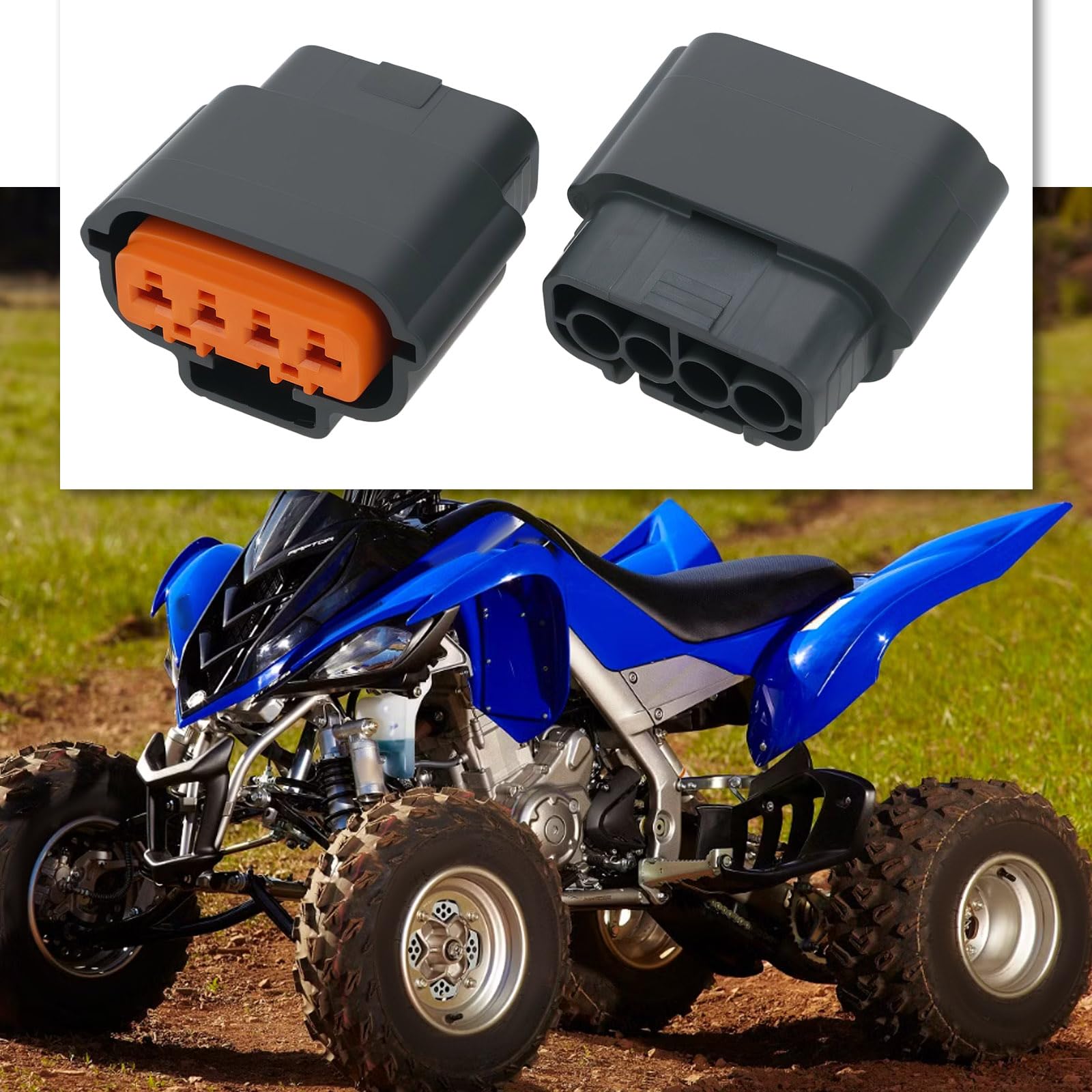 4 Pezzi 4 Pin Motori Pompa Carburante Connettore Elettrico Spina Pompa Carburante Cablaggio Spina Compatibile Con YAMAHA YFM 700 RAPTOR VIKING 6195-0030