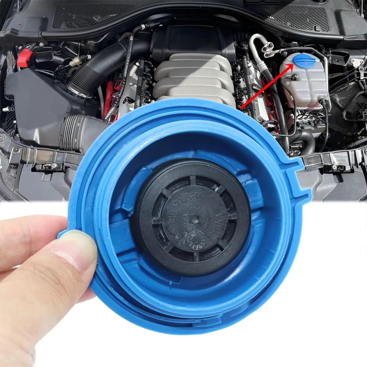 Engine Coolant Reservoir for A1 A3 A4 A5 A6 A7 Q5 for TT Car Engine Coolant Recovery Lid Seal Bottle Reservoir Radiator Cover Expansion Tank Cap