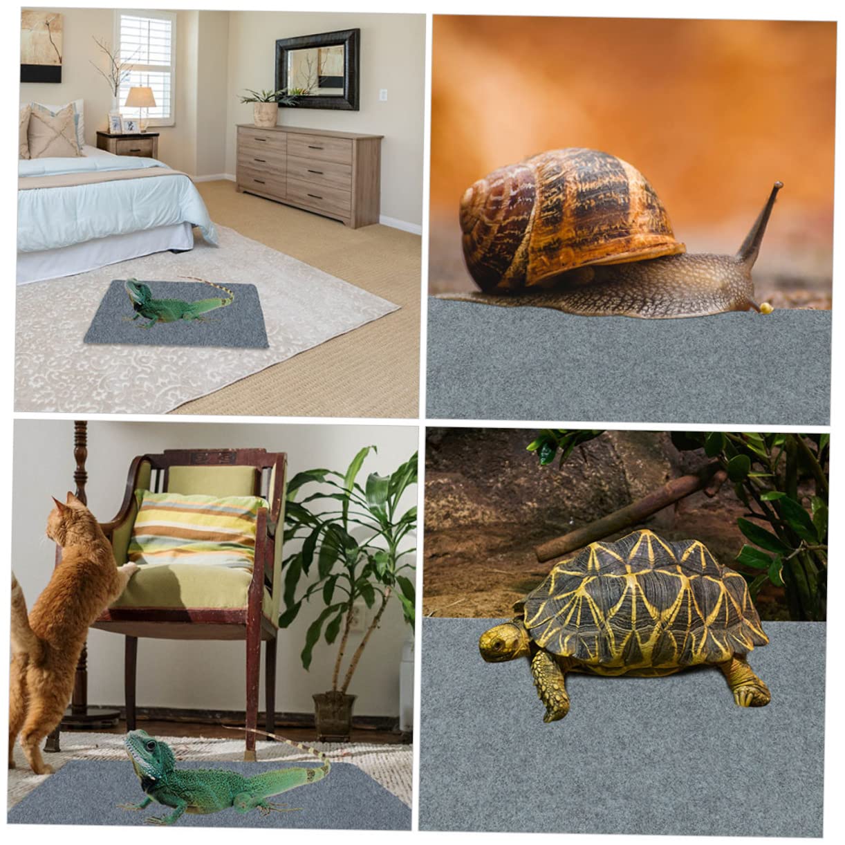 Tappeto per Terrario Rettili 2 Pezzi in Poliestere per Box | Serpente e Lucertola, Accessorio per Pet Box, Formato Pratico per Allestimento Interno