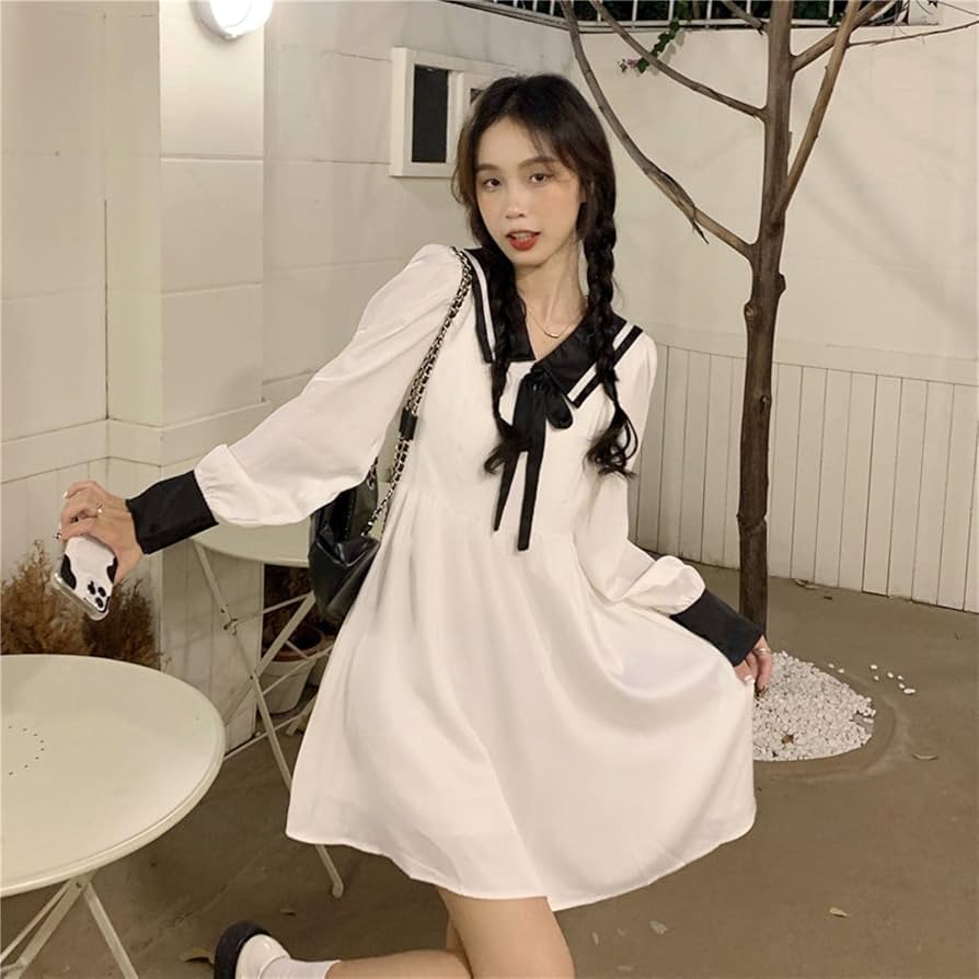 ワンピース romantic sailor collar dress 62.00]Sea Breeze Dark Blue Sailor Collar One Piece High