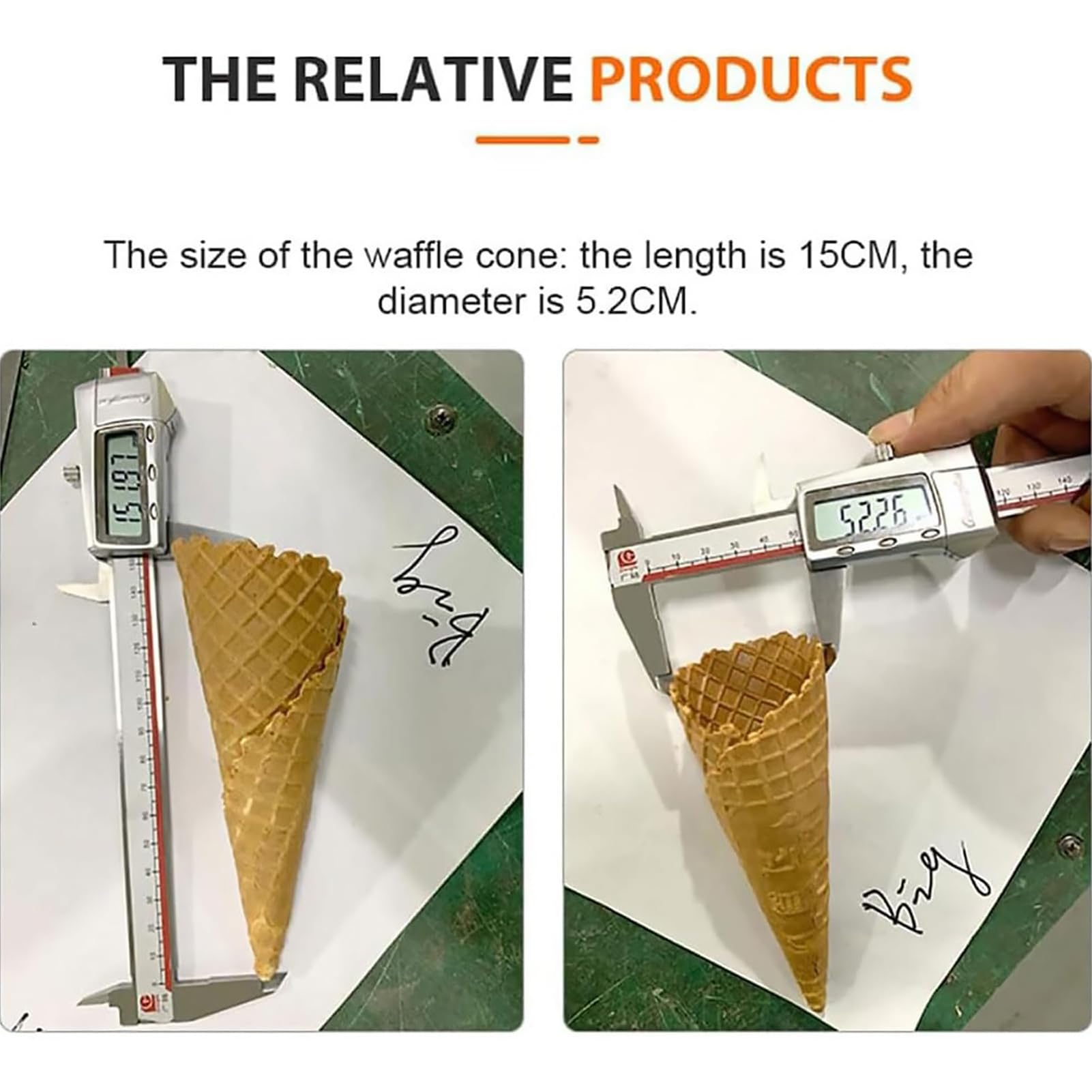 Rullo a cono per gelato, 52 mm, stampo in rame per cottura fai da te, cialde, uso domestico e professionale