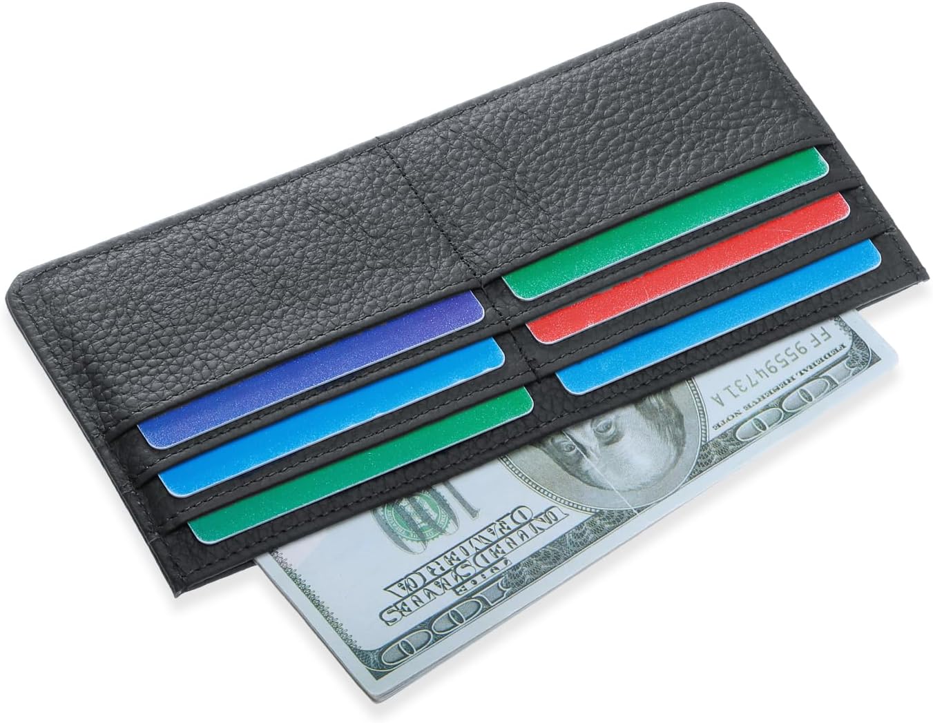 XEYOU Slim Wallet for Women RFID Blocking Long Credit Card Holder Genuine Leather Wallets with Zipper Coin Pocket - Image 2