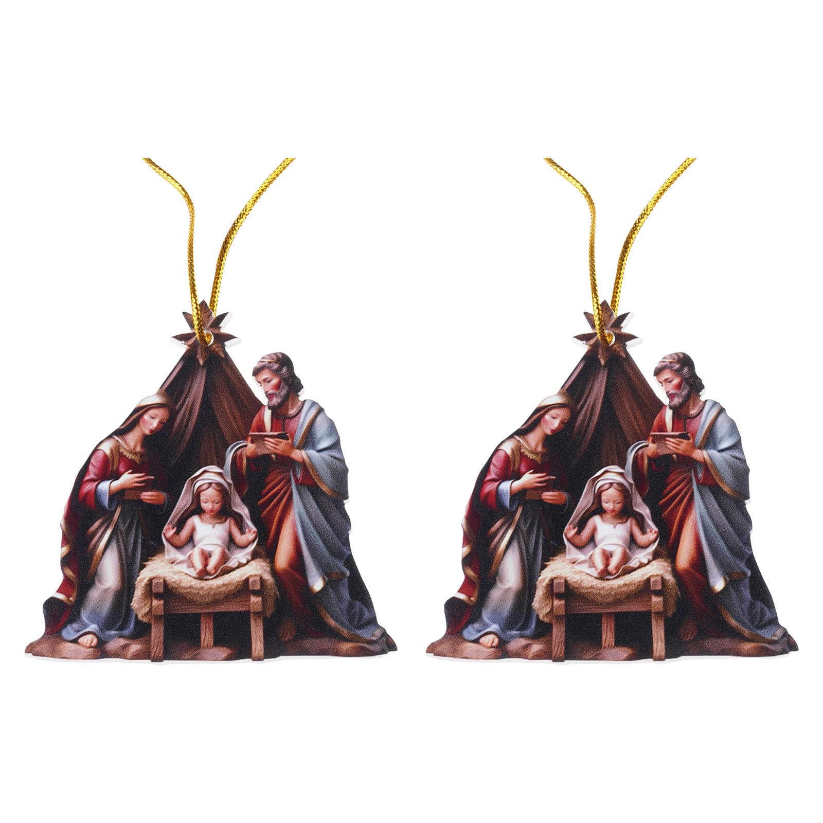 Yhplxyuus Of 2 Nativity Scene Pendant Acrylic Wall Hangings Decorative Hangers Perfect for Interior Enthusiasts Acrylic Decorative Pendant