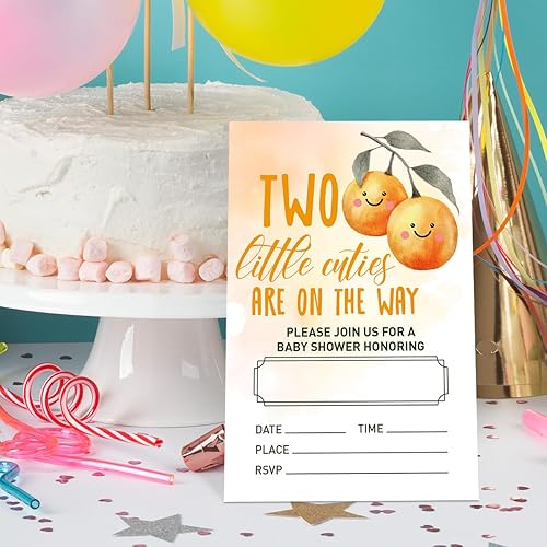 Miniatura 4 de Invitaciones de baby shower para bebé gemelo con sobres, invitaciones para baby showers, fiestas de género neutro, dos tarjetas de invitación de