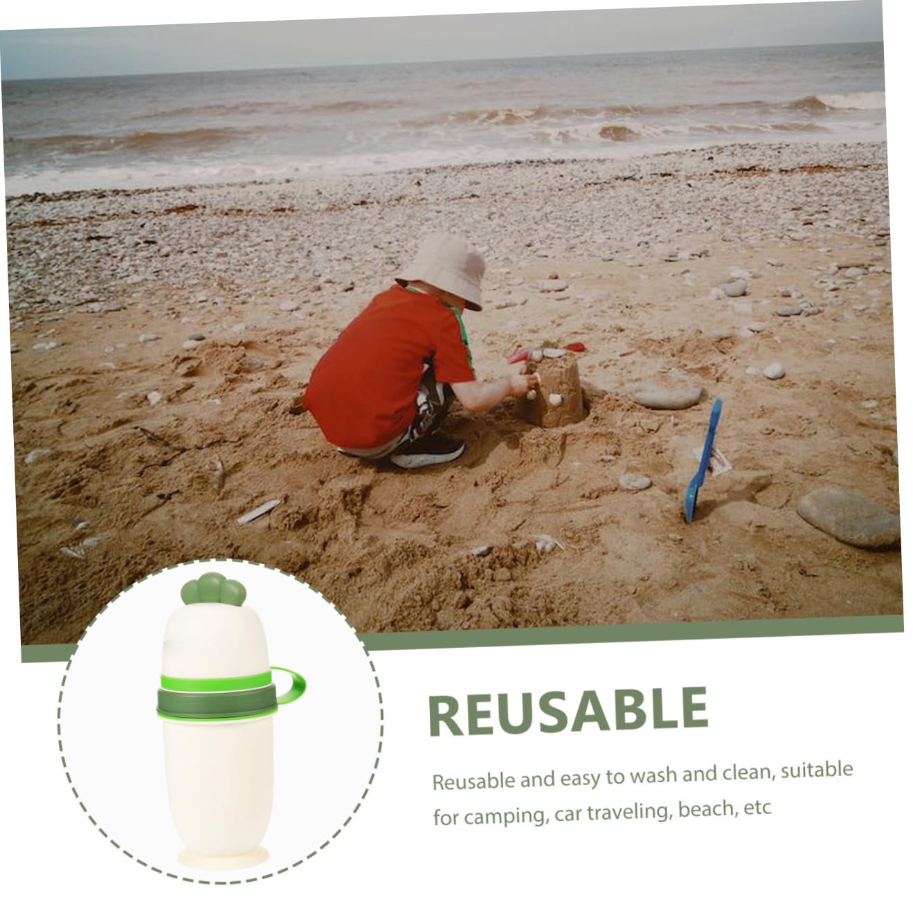 Yardwe Portable Urinal with Lid Lightweight and Portable Toilet for Boys and Reusable Travel Potty for Camping Car Beach and Outdoor Use