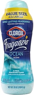 Clorox Fraganzia Laundry Scent Booster Crystals in Ocean Scent - Scented In-Wash Freshener Beads for Fresh, Clean, Great Smelling Clothes and Linens, 70 Oz