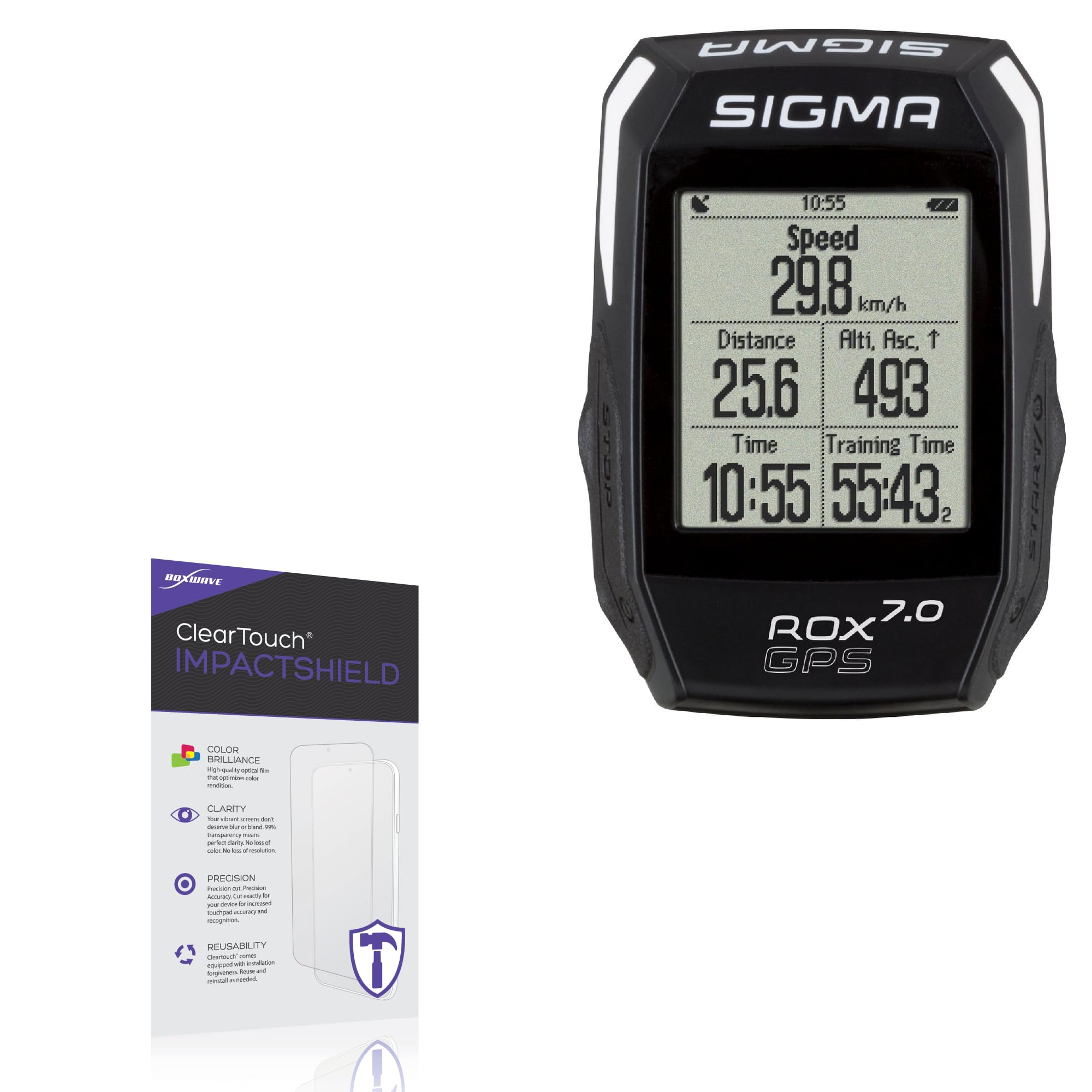 BoxWave Screen Protector Compatible with Sigma ROX 7.0 - ClearTouch ImpactShield (2-Pack), Impenetrable Screen Protector Flexible Film