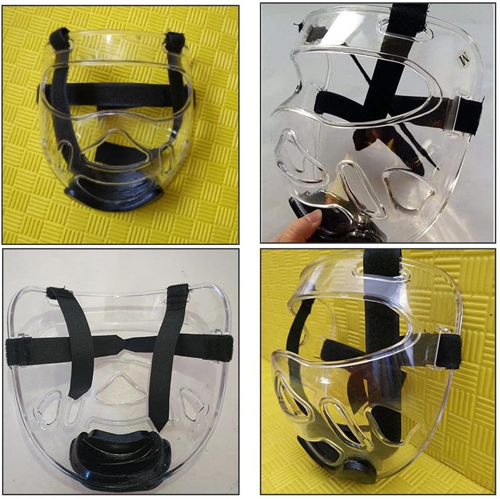Gonetre Taekwondo Headgear Clear Face Guard Protective Helmet AntiScratch Durable Impact Tested with Vents for Boxing Karate Martial Arts Transparent 22cm High 20.5cm Wide