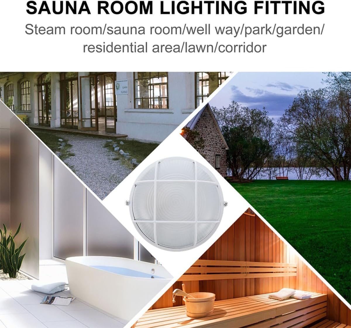 2pcs Sauna Light Anti-Fog Glass Die-cast Aluminum Steam Lamp for Corridor Warehouse Lighting Temperature Resistant Sauna Accessory