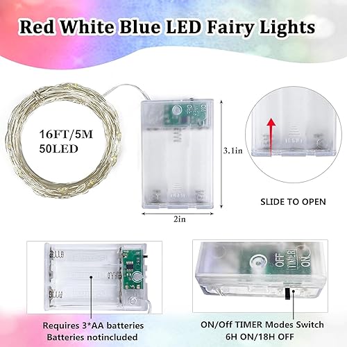 Miniatura 76 de Guirnalda de luces LED en forma de corazones rosas, 3 m, alimentada por pilas, temporizador, luces intermitentes, impermeable, para Navidad