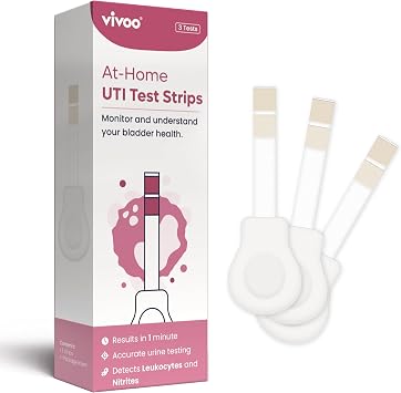 Vivoo UTI Test Strips for Women & Men At-Home Urinary Tract Infection Test Kit | Leukocytes & Nitrites Detection | Results in 60 Seconds | 3 Test Strips | Fast & Easy to Use
