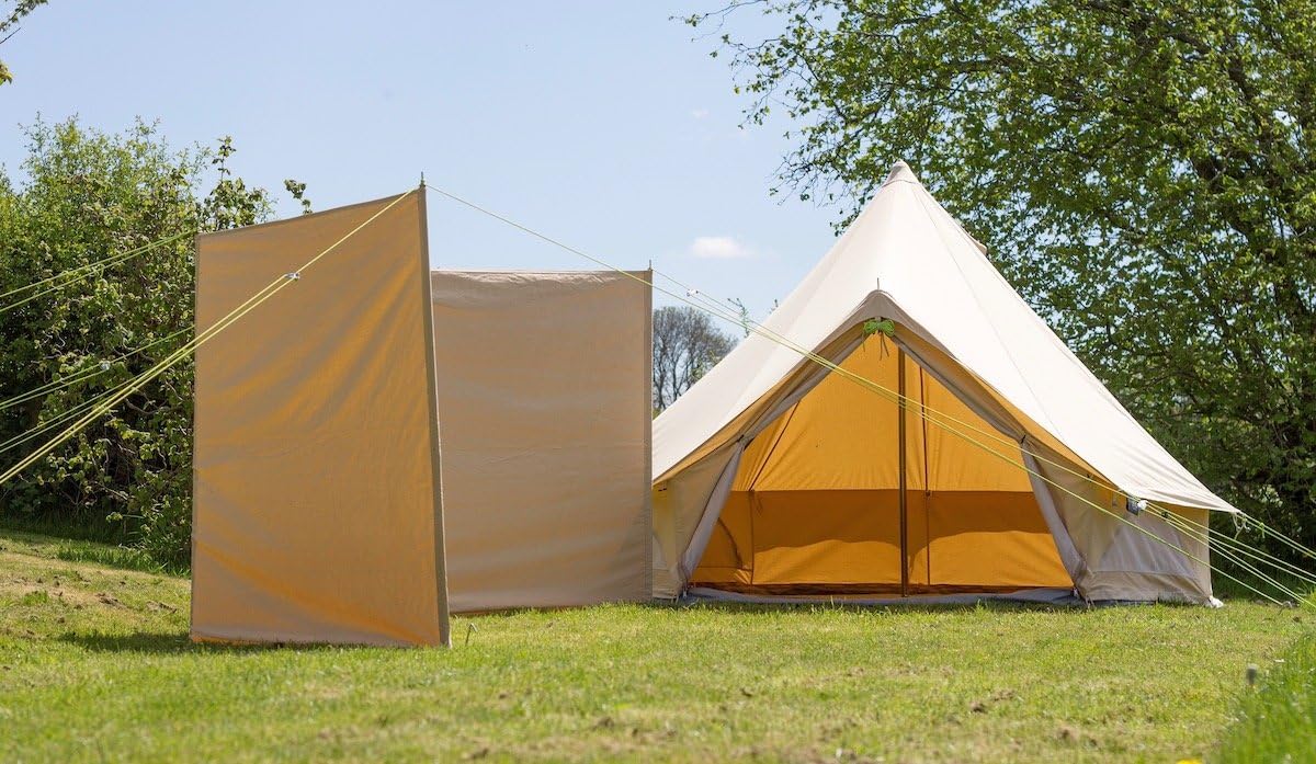 Windbreak 100% Cotton Canvas 4 steel poles With guys Bell Tent Windbreak Camping Windbreak (sand)