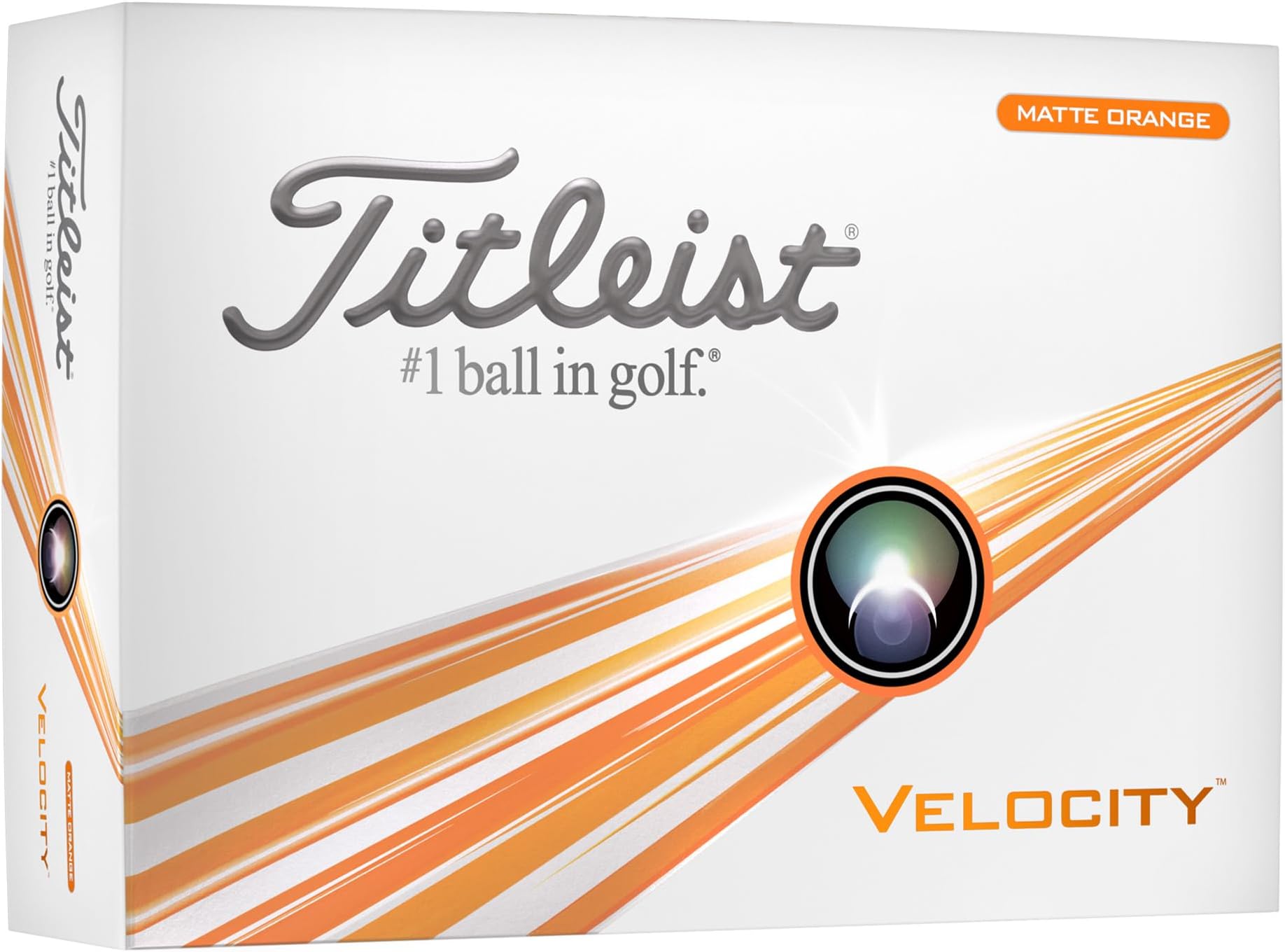 Titleist Velocity Golf Balls, Matte Orange (One Dozen)