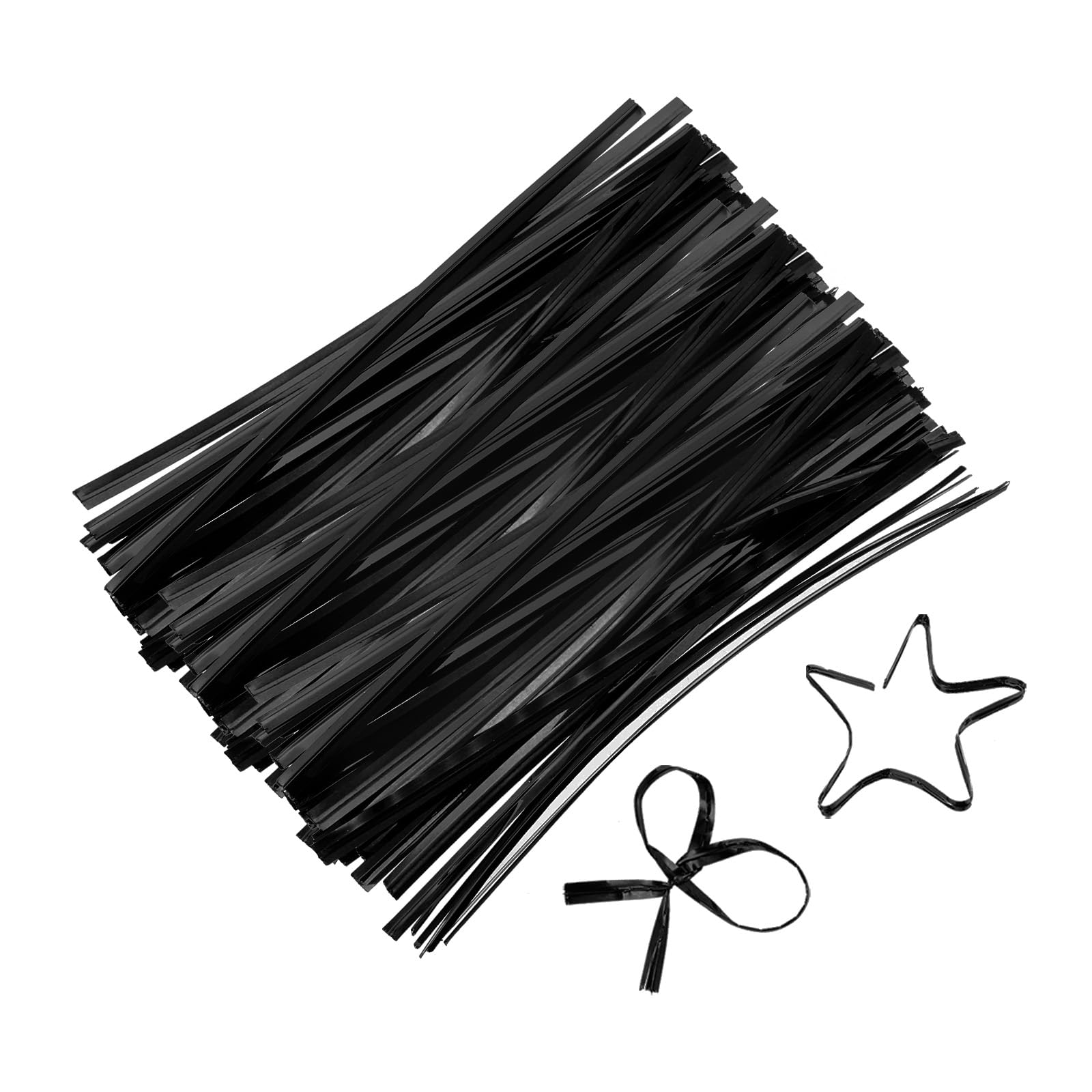 uxcell 4" Twist Ties, Metallic Twist Ties, Reusable Plastic Coated Twist Ties for Bakery, Candy Bags, Coffee Bags, Goodie Bags, Pack of 800, Black