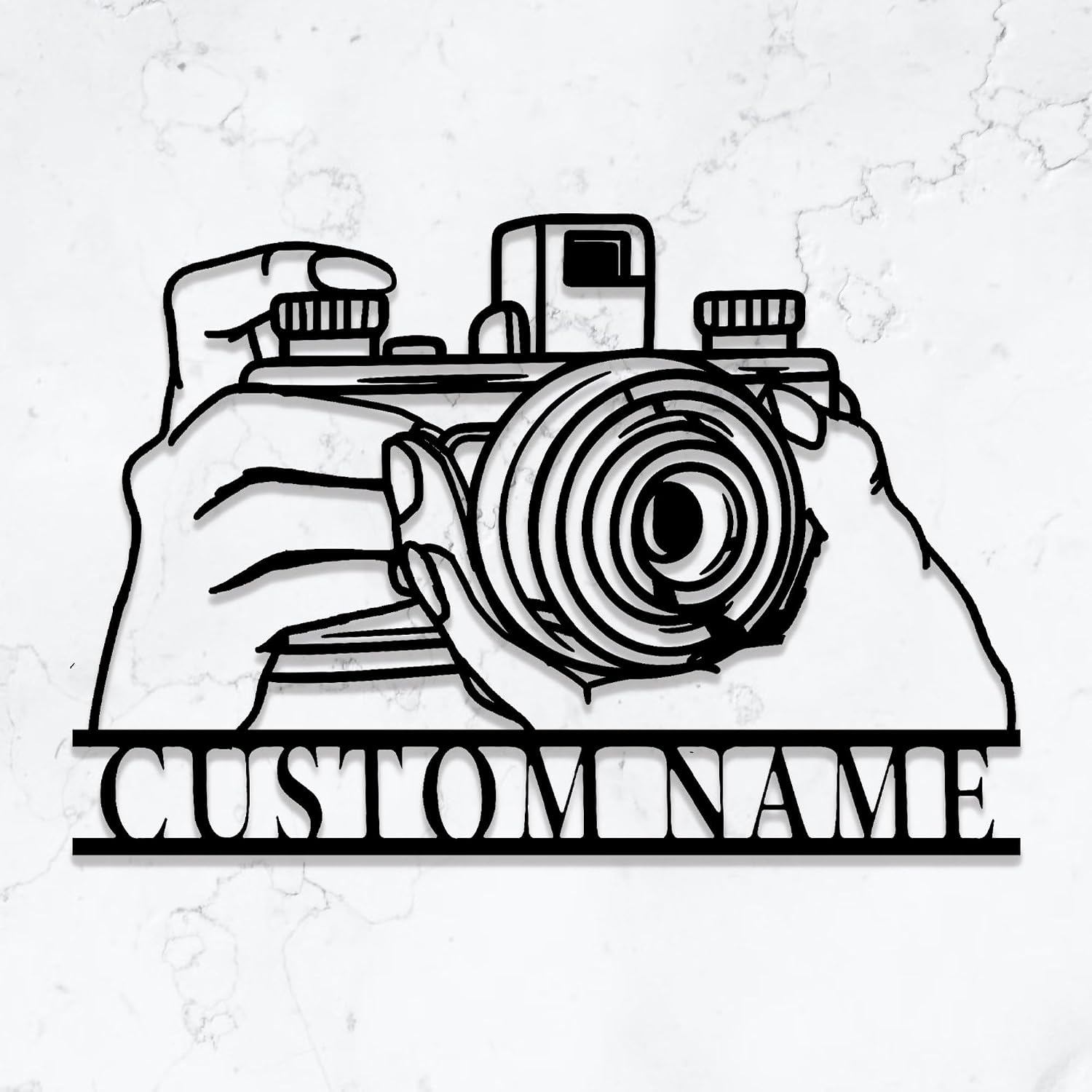 Custom Camera Metal Wall Art,Camera Metal Sign,Camera Wall Decor,Custom Photographer Metal Sign,Photo Studio Decor,Photography Lovers Gift, Black